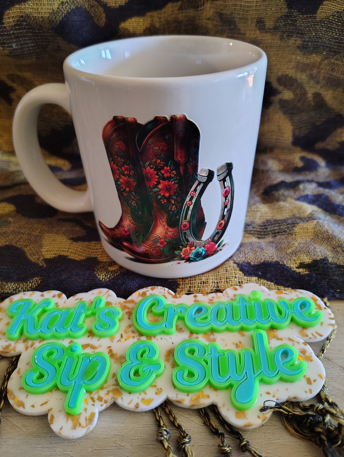 Western boots mug