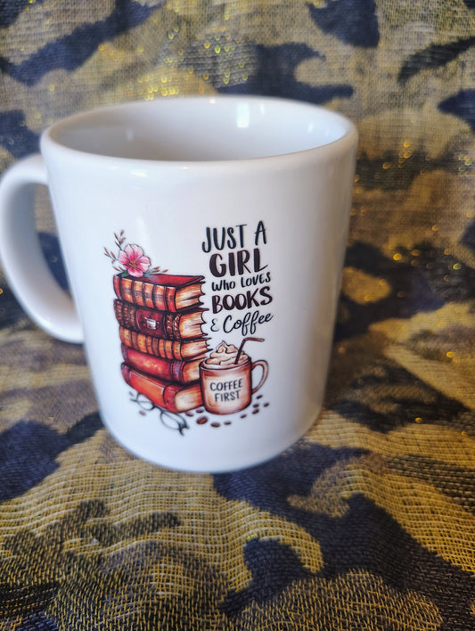 Girl loves books mug