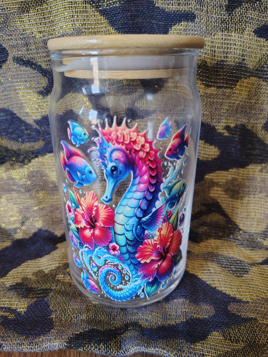 Seahorse Libby glass cup