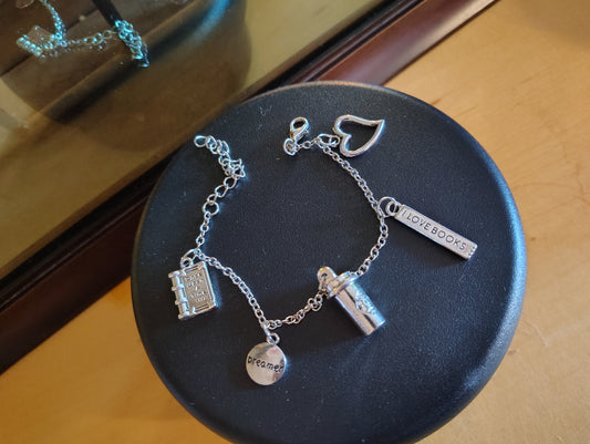 Book lovers charm bracelet