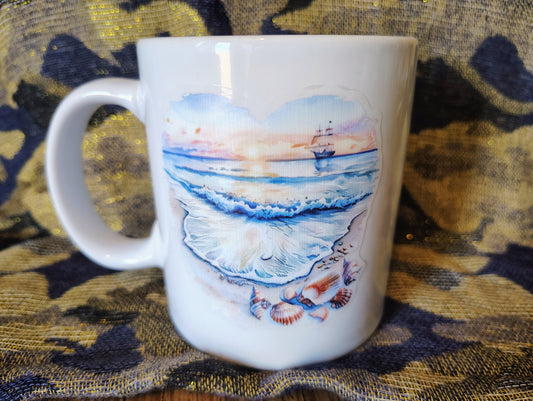 Ocean heart mug